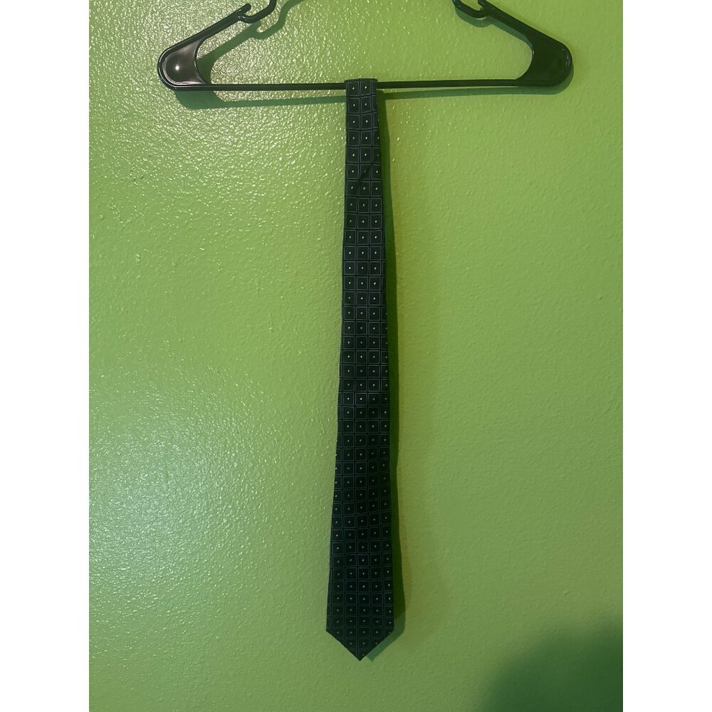 Nordstrom Mens Black‎ Silk Tie With Geometric Pattern